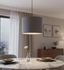 10-Inch Grey Fabric Drum Pendant Light