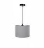 10-Inch Grey Fabric Drum Pendant Light, Modern Hanging Ceiling Lamp
