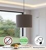 10-Inch Grey Fabric Drum Pendant Light