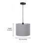 10-Inch Grey Fabric Drum Pendant Light, Modern Hanging Ceiling Lamp