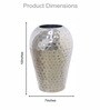 10 Inch Sivler Metal Hammered Vase