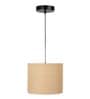 10-Inch Natural Jute Fabric Drum Pendant Light, Modern Hanging Ceiling Lamp