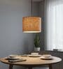 10-Inch Natural Jute Fabric Drum Pendant Light, Modern Hanging Ceiling Lamp