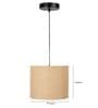 10-Inch Natural Jute Fabric Drum Pendant Light, Modern Hanging Ceiling Lamp