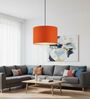 10-Inch Orange Fabric Drum Pendant Light