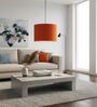 10-Inch Orange Fabric Drum Pendant Light, Modern Hanging Ceiling Lamp