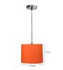 10-Inch Orange Fabric Drum Pendant Light