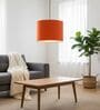 10-Inch Orange Fabric Drum Pendant Light, Modern Hanging Ceiling Lamp