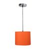 10-Inch Orange Fabric Drum Pendant Light