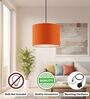10-Inch Orange Fabric Drum Pendant Light