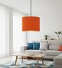 10-Inch Orange Fabric Drum Pendant Light