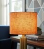 10-Inch Orange Texture Fabric Drum Lampshade
