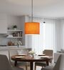 10-Inch Orange Texture Fabric Drum Pendant Light