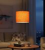10-Inch Orange Texture Fabric Drum Pendant Light