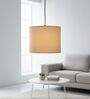 10-Inch Premium Jute Fabric Drum Pendant Light