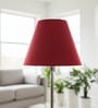 10-Inch Red Fabric Conical Lampshade