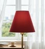 10-Inch Red Fabric Conical Lampshade