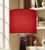 10-Inch Red Fabric Drum Lampshade