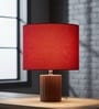 10-Inch Red Fabric Drum Lampshade
