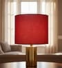 10-Inch Red Fabric Drum Lampshade