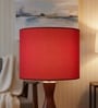 10-Inch Red Fabric Drum Lampshade