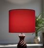 10-Inch Red Fabric Drum Lampshade