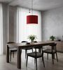 10-Inch Red Fabric Drum Pendant Light