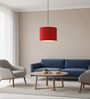 10-Inch Red Fabric Drum Pendant Light