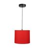 10-Inch Red Fabric Drum Pendant Light, Modern Hanging Ceiling Lamp