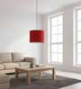 10-Inch Red Fabric Drum Pendant Light