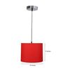 10-Inch Red Fabric Drum Pendant Light