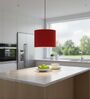 10-Inch Red Fabric Drum Pendant Light