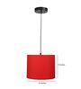 10-Inch Red Fabric Drum Pendant Light, Modern Hanging Ceiling Lamp