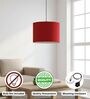 10-Inch Red Fabric Drum Pendant Light
