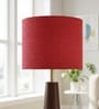 10-Inch Red Jute Fabric Drum Lampshade