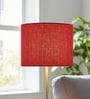 10-Inch Red Jute Fabric Drum Lampshade