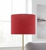 10-Inch Red Jute Fabric Drum Lampshade