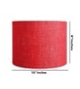 10-Inch Red Jute Fabric Drum Lampshade