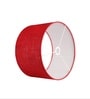 10-Inch Red Jute Fabric Drum Lampshade