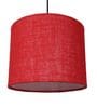 10-Inch Red Jute Fabric Drum Pendant Light, Modern Hanging Ceiling Lamp