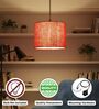 10-Inch Red Jute Fabric Drum Pendant Light