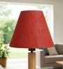 10-Inch Red Texture Fabric Conical Lampshade