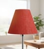 10-Inch Red Texture Fabric Conical Lampshade