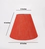 10-Inch Red Texture Fabric Conical Lampshade