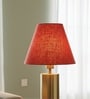 10-Inch Red Texture Fabric Conical Lampshade