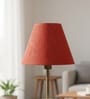 10-Inch Red Texture Fabric Conical Lampshade