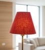10-Inch Red Texture Fabric Conical Lampshade