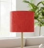 10-Inch Red Texture Fabric Drum Lampshade