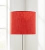 10-Inch Red Texture Fabric Drum Lampshade