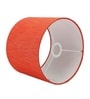 10-Inch Red Texture Fabric Drum Lampshade
